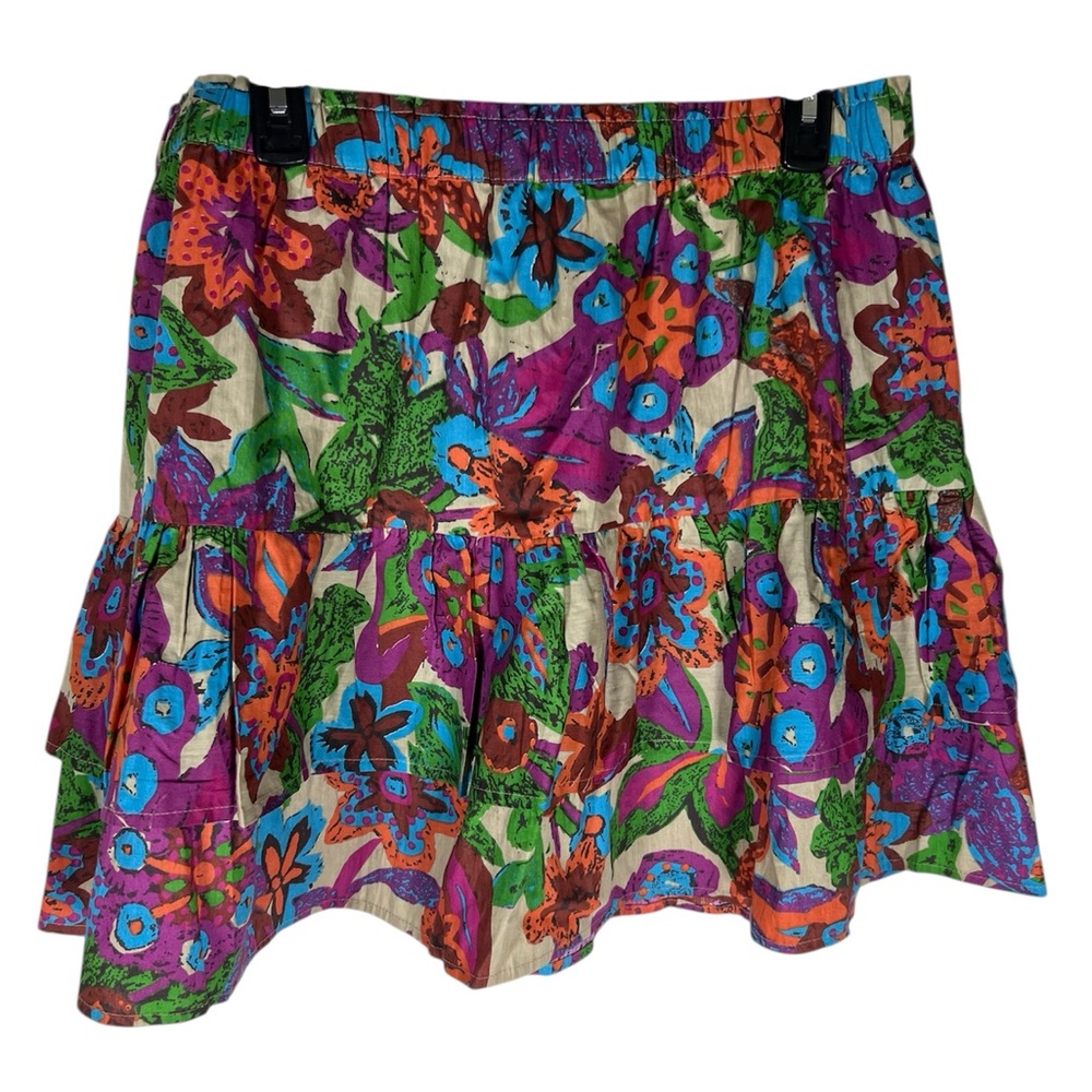 Jennifer Grace Floral Multicolor Women's Ruffle Skirt Size XL